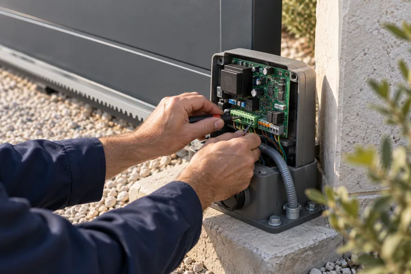 Réglage de la carte électronique d'un moteur de portail coulissant